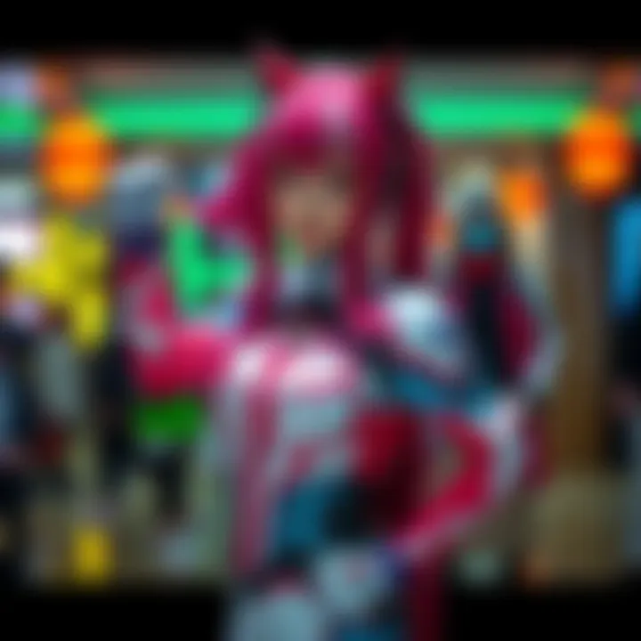 Asuka Cosplay Enthusiast A person in an Asuka cosplay outfit, showcasing vibrant colors and iconic design elements, posing confidently.