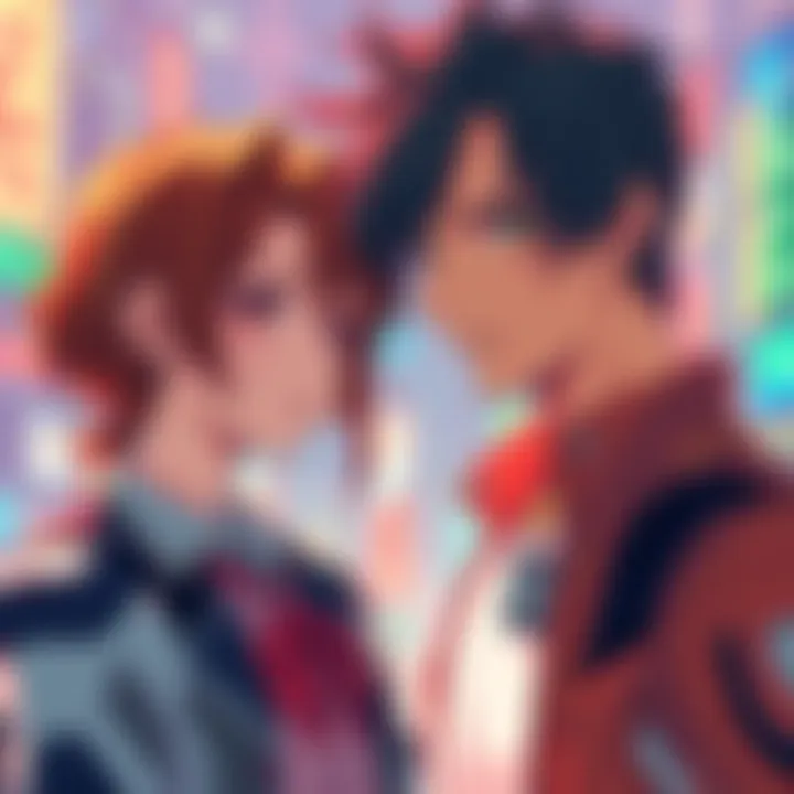 Asuka and Shinji in Art A creative illustration of Asuka and Shinji showcasing their unique personalities and emotional expressions in a vibrant setting.