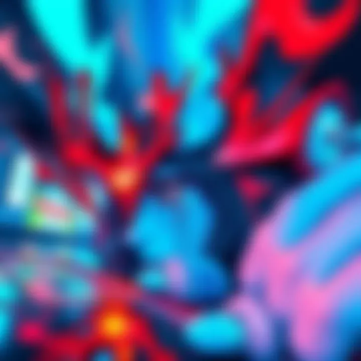 A vibrant artwork showcasing the Asuka special with bold colors and artistic shapes, reflecting its unique themes.