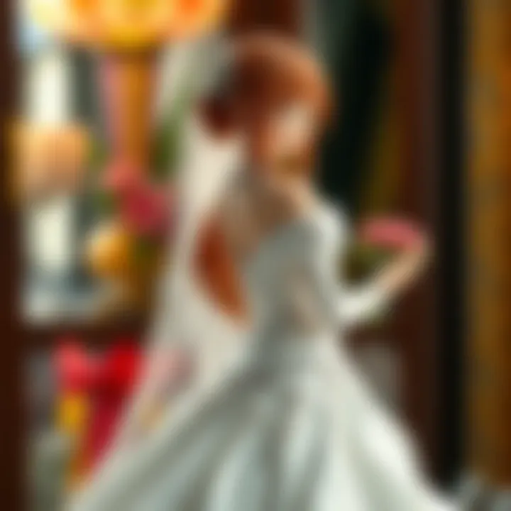 Asuna from Sword Art Online wearing a wedding gown, showcasing intricate details and a beautiful design, perfect for collectors.