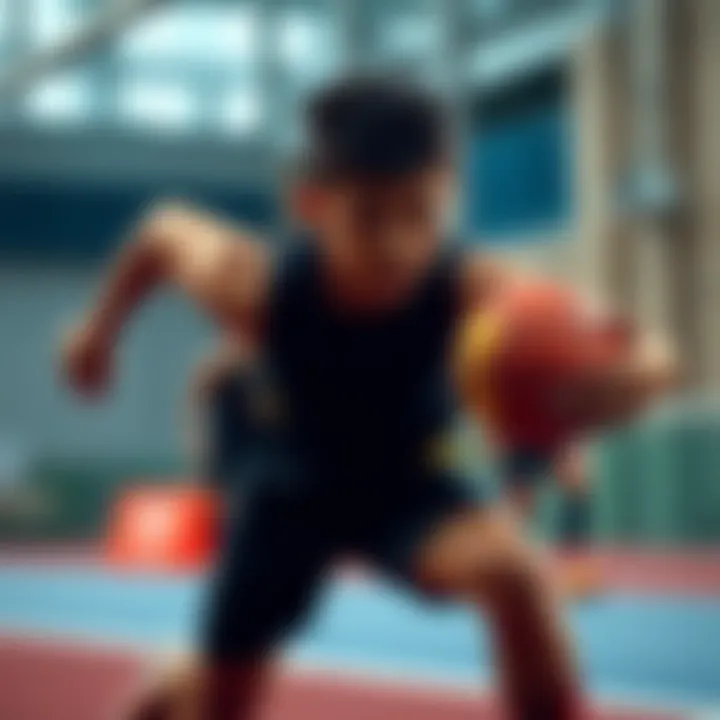 A young athlete showcasing impressive speed and agility during a training session, symbolizing resilience and strength.