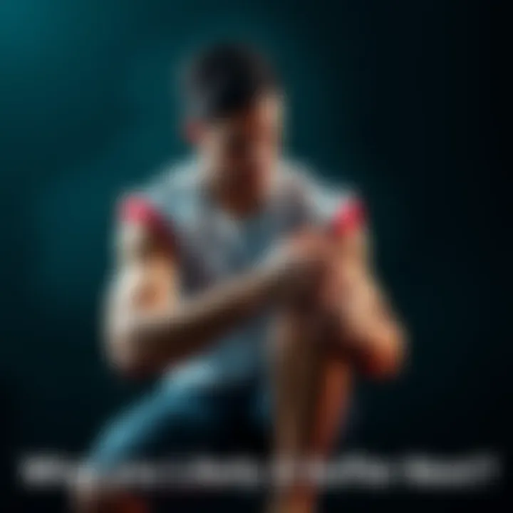 A worried athlete holding their knee, symbolizing the concern for sports injuries.