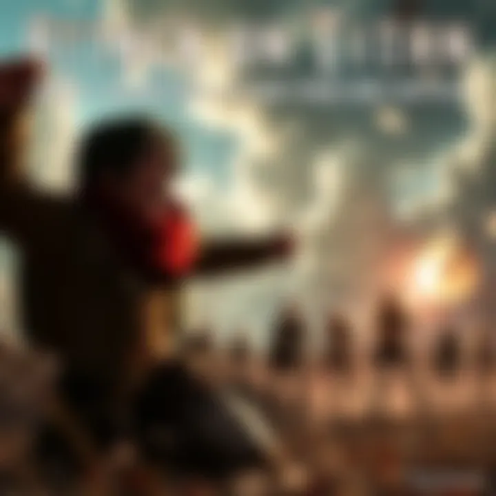 A dramatic scene from the new Attack on Titan commercial featuring intense visuals and characters in action