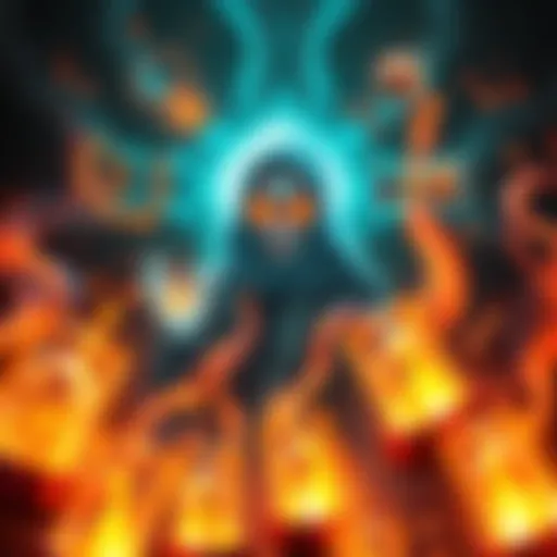 Aura Farming Techniques A person practicing aura farming surrounded by glowing energy, showcasing various tools and techniques to enhance cursed energy output.