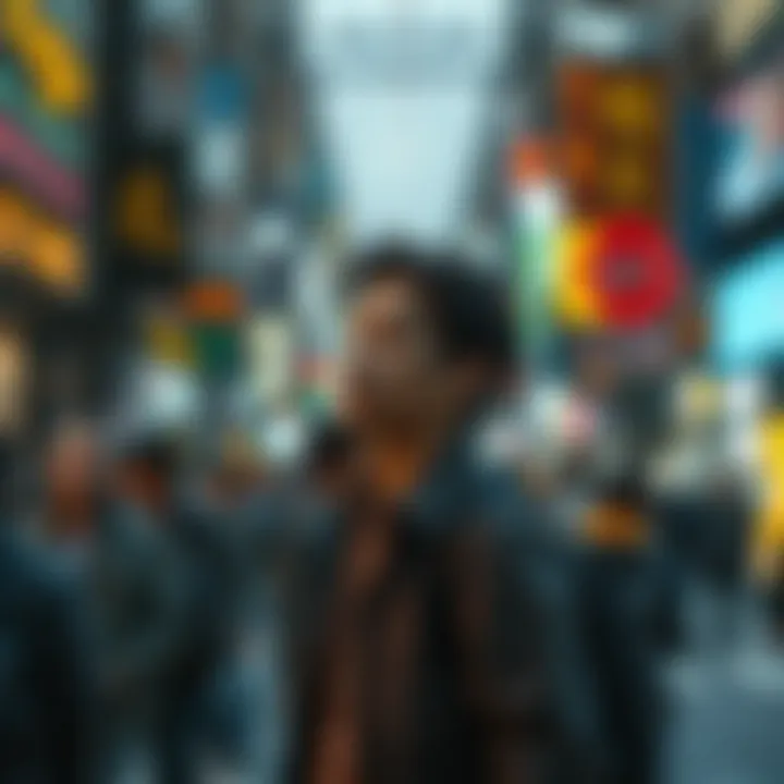 A person standing in a crowded street, looking thoughtful with blurred faces around them, representing the search for realness in a busy environment.