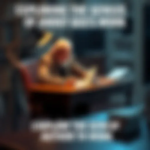 Gege sitting at a wooden desk with a notebook and coffee, writing passionately