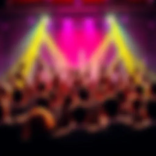 People celebrating and holding trophies at an awards ceremony