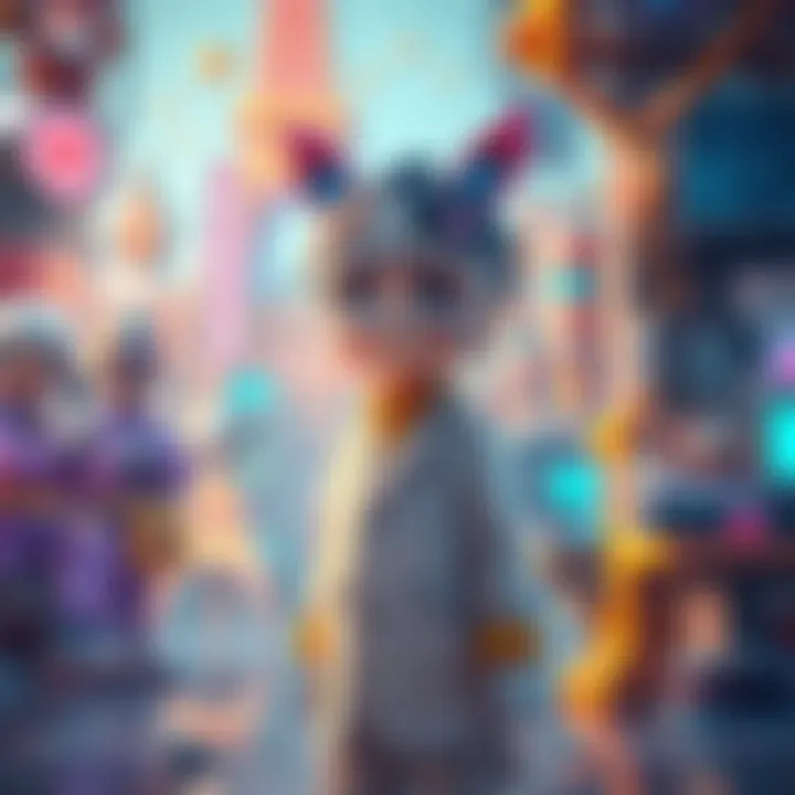 Ayanokoji stands in a vibrant science kingdom, looking determined as he prepares to join a team of scientists, surrounded by futuristic gadgets and tools.