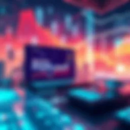 Illustration showing a futuristic technology scene with growth charts and innovative features related to Azure Promilia.