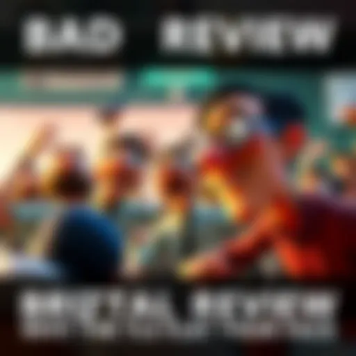 A still from the movie showing poorly animated characters in a chaotic scene.