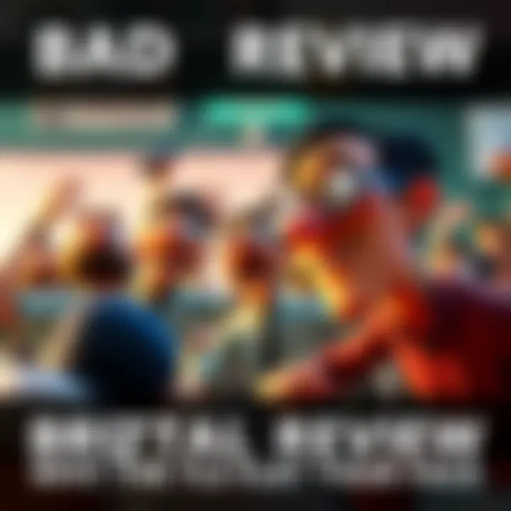 A still from the movie showing poorly animated characters in a chaotic scene.