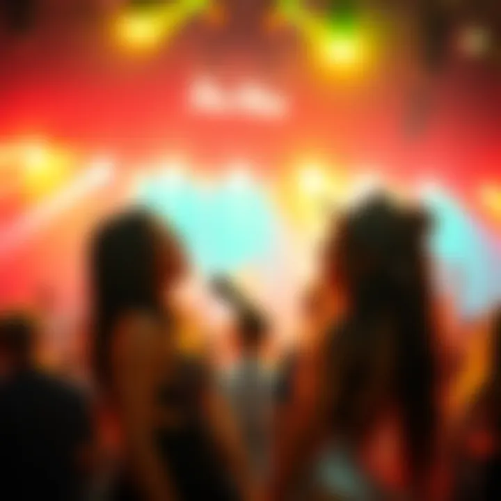 Bae and Backup Dancer Together Bae and a backup dancer laughing and chatting backstage at a concert, showing their close connection.