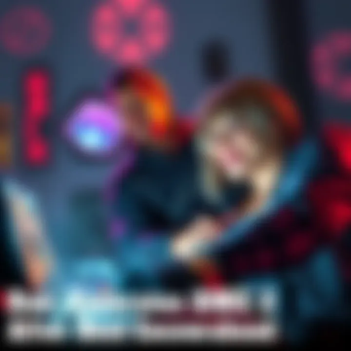 Bae excitedly playing the video game DMC 3 while Rock cheers them on in the background