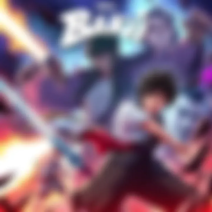 Cover illustration of 'Where Giants Break' featuring Baki characters in a fierce battle scene with dynamic poses and intense expressions.