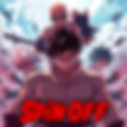 Baki Spin-Off Announcement A dramatic scene with characters from Baki ready for battle, symbolizing new adventures in the franchise.