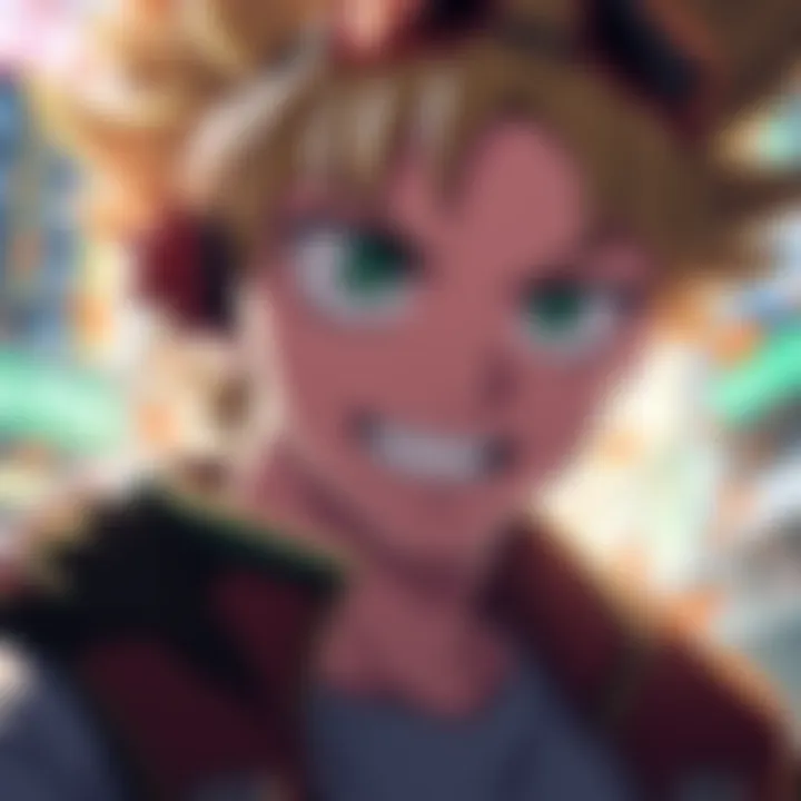 Bakugou from MHA A character resembling Bakugou from My Hero Academia with a determined expression, portrayed in a more approachable manner