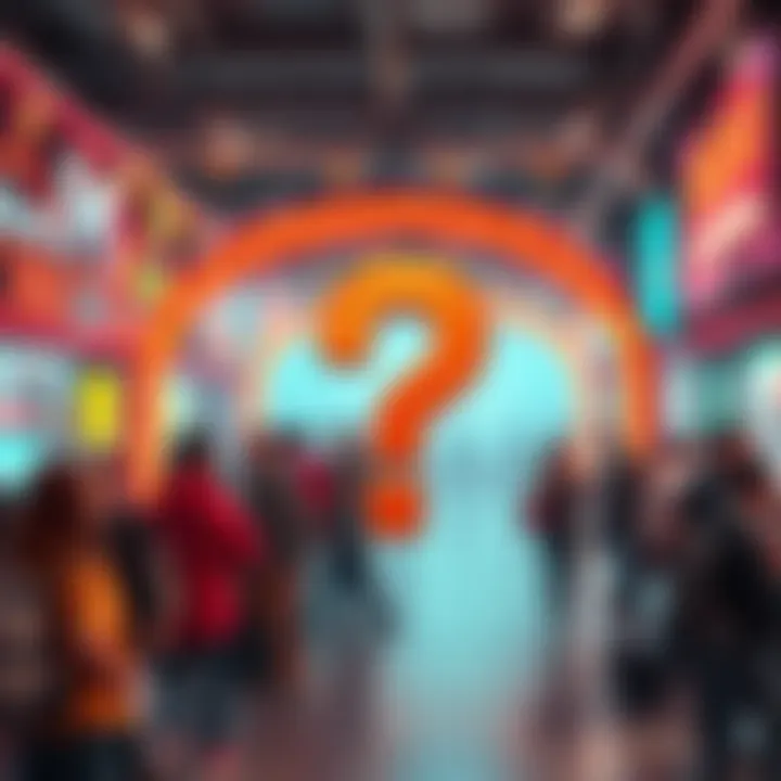 A colorful banner promotion showing a question mark, representing confusion among people about potential scams.