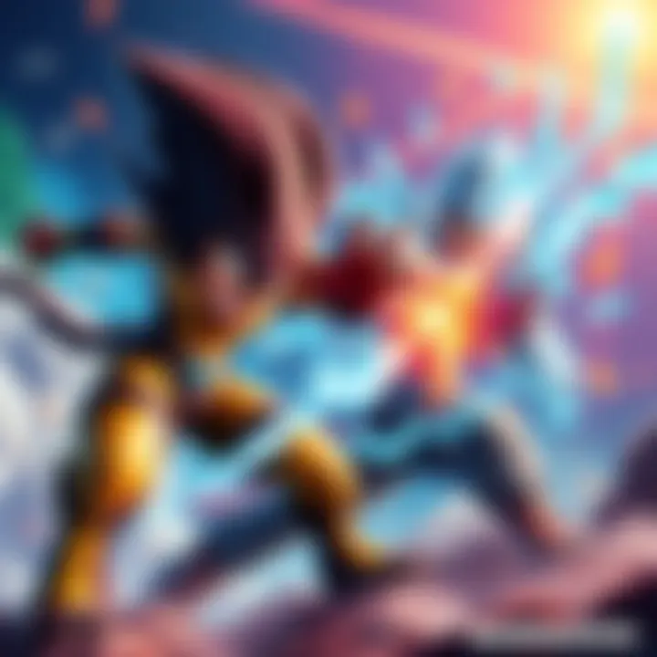 Bardock vs Chilled Battle Bardock and Chilled clash fiercely in an intense fight, showcasing their powers and strategies.