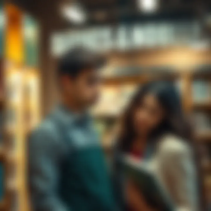 A new employee at Barnes and Noble looks frustrated while discussing scheduling issues with a manager in a bookstore setting.