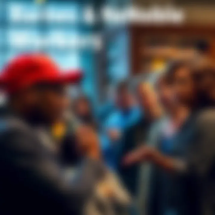 Barnes & Noble employees gather to discuss concerns about work conditions and management treatment, showing frustration and a need for change.
