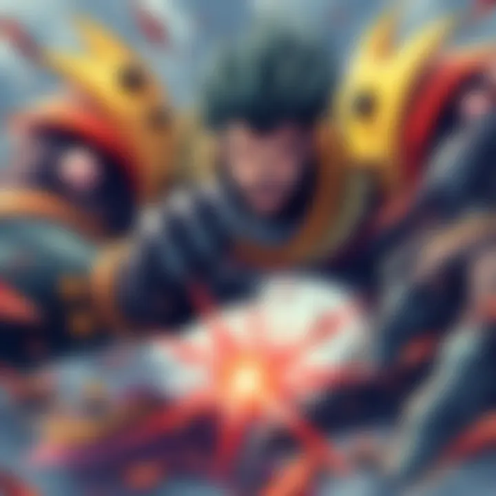 Illustration of Base Kaido and Big Mom in an intense face-off, showcasing their fierce expressions and battle-ready stances in a chaotic setting.