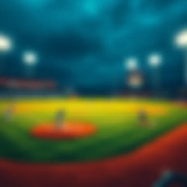 A baseball field with players in action, showcasing essential gameplay