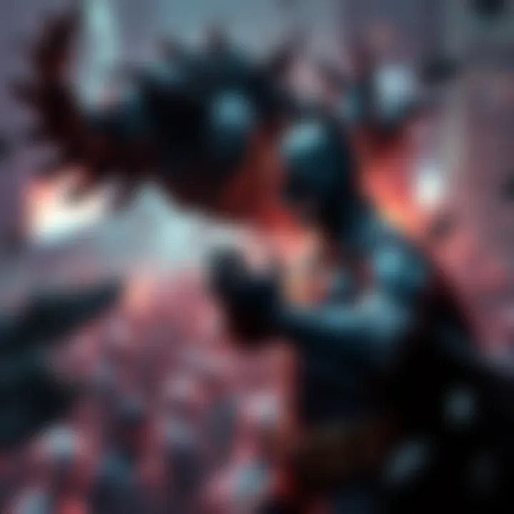 Batman confronts Sukuna amid chaos in Gotham, representing a clash between modern and ancient powers.