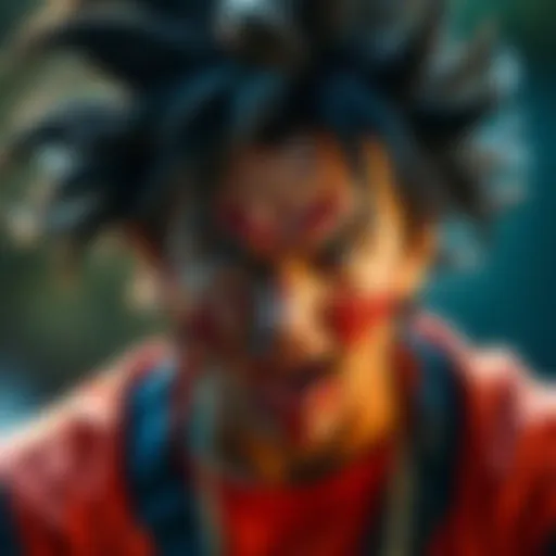 A person with a bruised face and wild hair resembling a character from Dragon Ball Z after a fight