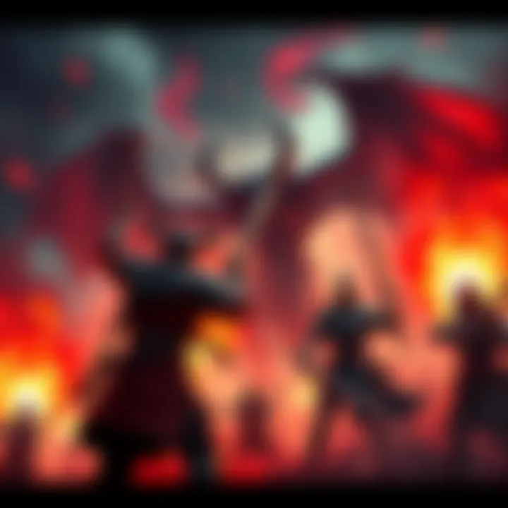 A dramatic scene of warriors facing Beelzebub with new weapons, highlighting the tension and looming jumpscare in the ongoing conflict.