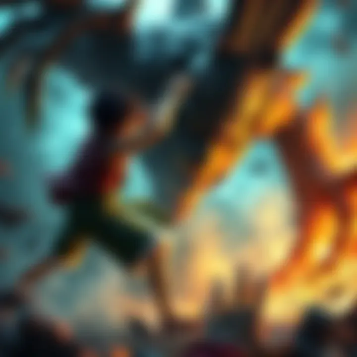A fierce battle scene featuring Zoro and Luffy pushing their limits to defeat a powerful enemy with regeneration abilities.