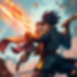 Battle against Sukuna Two fighters strategize in a dramatic showdown against Sukuna, showcasing their unique abilities and teamwork.
