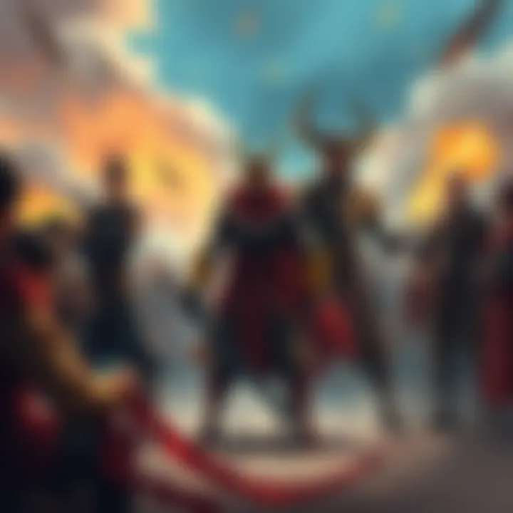 Two powerful characters, Mog Gojo and Sukuna, stand ready for a clash, surrounded by onlookers eager to see who will challenge them first.