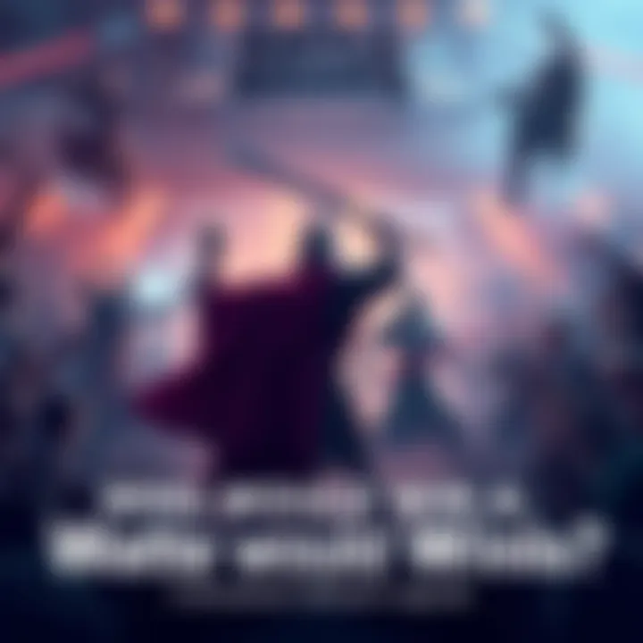 An illustration of legendary figures preparing to face off in an epic duel, surrounded by a cheering crowd.