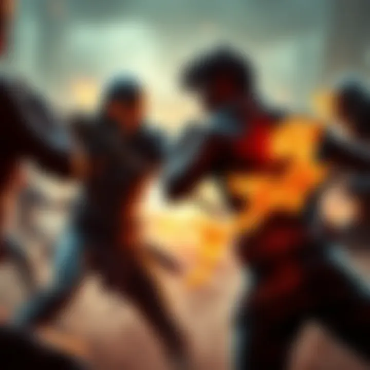 A powerful character faces off against traffickers in an intense showdown, showcasing strength and strategy in a digital landscape.