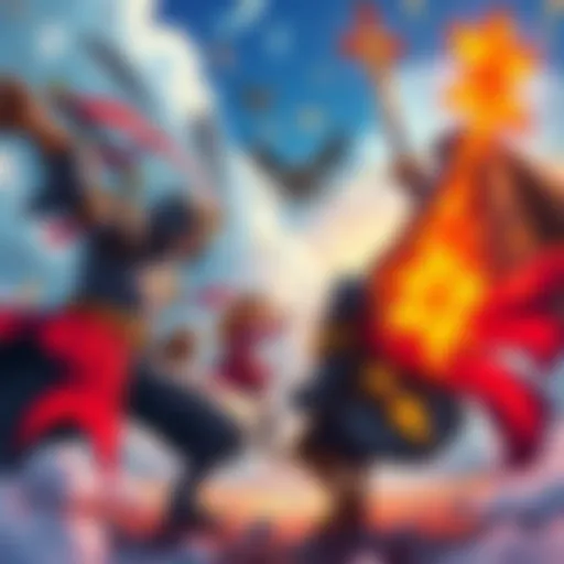 A fierce battle scene between BB pirates and Holy Knights, showcasing their distinct powers and abilities in One Piece.