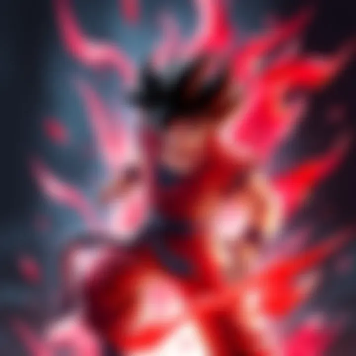 Concept art showing Beast Gohan in a powerful pose, surrounded by red energy, hinting at an upcoming EZA in the game.