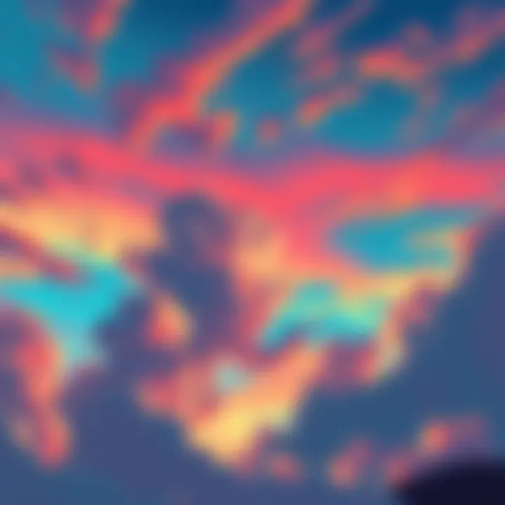 A breathtaking view of colorful skies in the anime AOT, showcasing vibrant hues and artistic detail that enhance the scene.