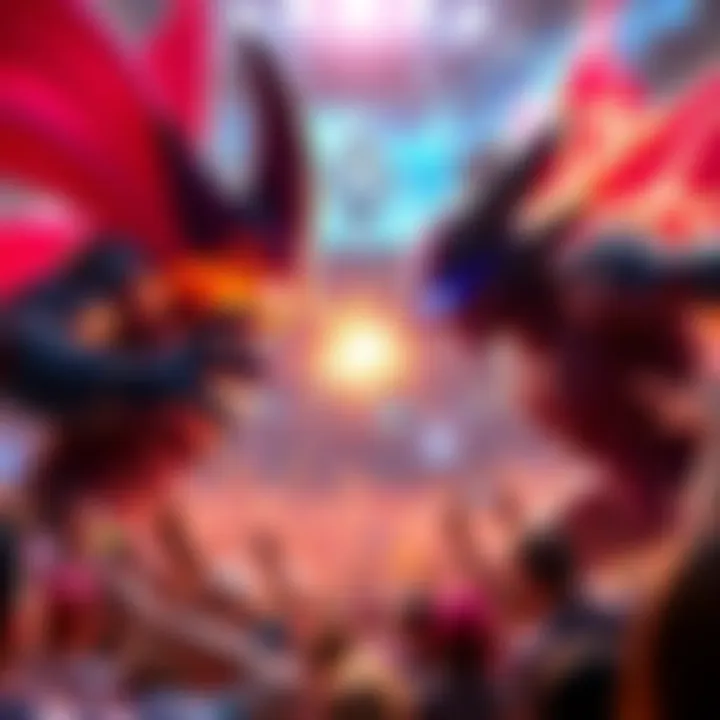 Beerus vs Coco Duel Beerus and Coco face off in an intense battle, surrounded by bright energy effects and an excited crowd.