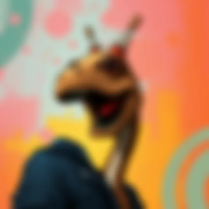 A drawing of a beheaded Pitou character on a colorful background, showing strong shock value