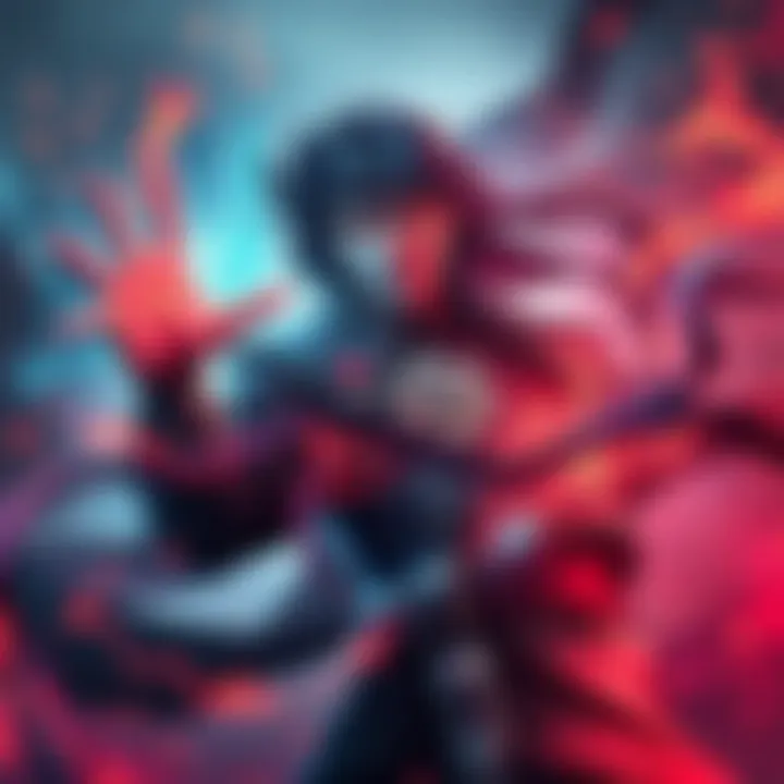 Benjamin displaying his Nen ability amidst themes of life and death, indicating potential rebirth in battle.