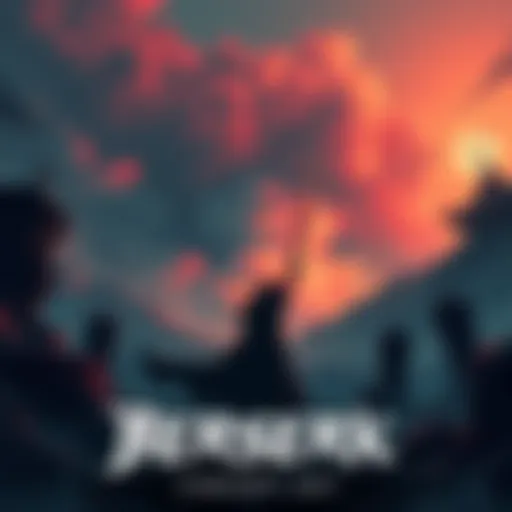 Berserk Anime Concept Art Art featuring a dark warrior holding a sword in a dramatic landscape, inspired by Berserk, with Madhouse's animation style, directed by Yoshiaki Kawajiri.