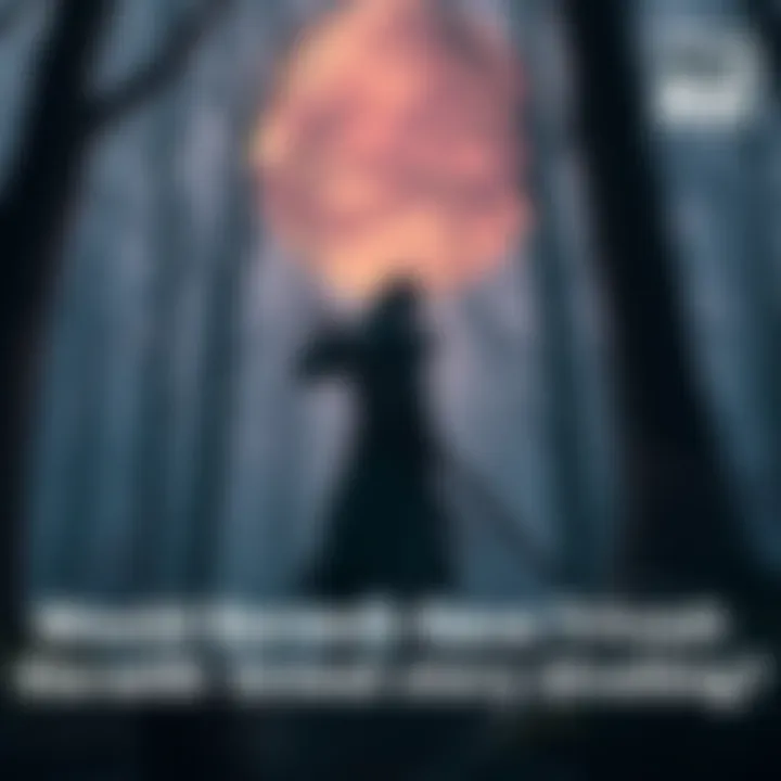 A dark fantasy character from Berserk stands with a sword in a forest setting, contemplating a linear story structure, highlighting the theme of storytelling.