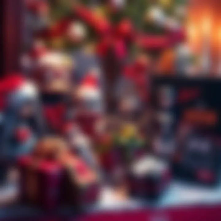 Berserk Christmas Gifts A collection of Berserk merchandise including figures and collectibles wrapped as Christmas gifts under a tree.