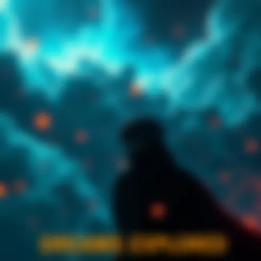 A dark, surreal scene featuring a character from Berserk gazing into the distance, surrounded by dreamlike elements representing ambition and hope.