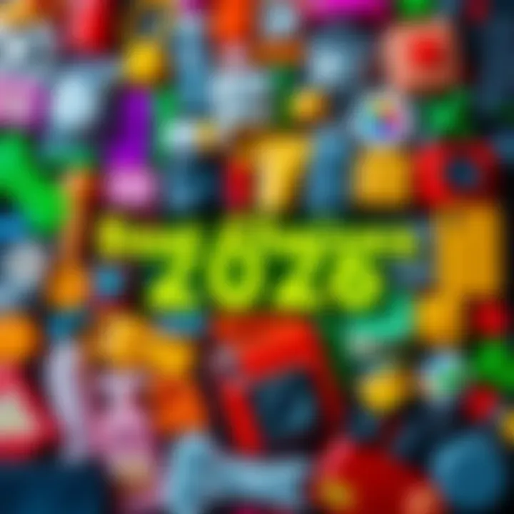 A colorful collage of popular products available in 2026, showcasing a variety of items that appeal to a wide audience.