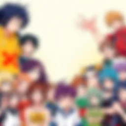 Best Dubbed Anime Selection A collage of popular anime characters from various dubbed shows, showcasing vibrant colors and appealing designs.