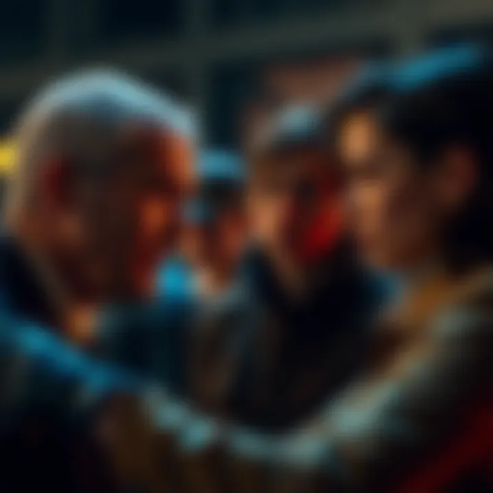 A dramatic moment from the show where characters express deep emotions, showcasing their facial expressions and intense interactions.