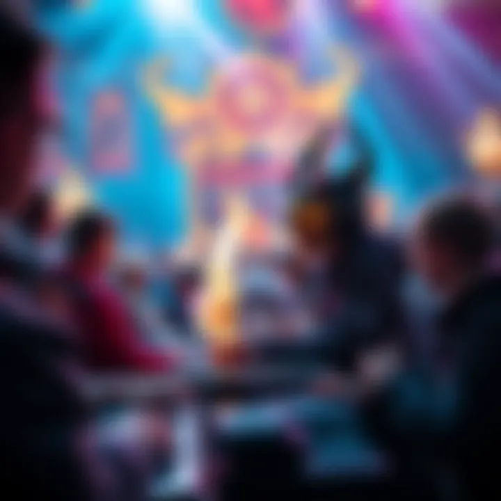 Fans placing bets on Record of Ragnarok rounds at a lively event.