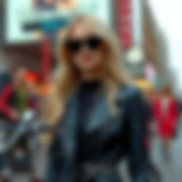 Bianchi fashion inspired by Avril Lavigne A fashion model wearing Bianchi's latest collection, showcasing a punk-inspired outfit with a modern twist, reflecting Avril Lavigne's iconic style.