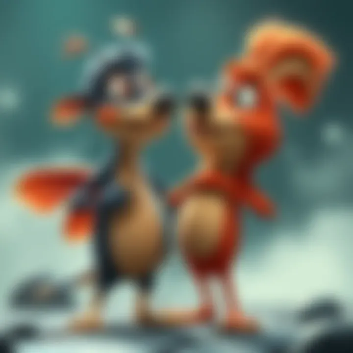 Biboo stands confidently, sharing a surprising revelation with Yagoo, who looks shocked and intrigued. A moment of unexpected learning unfolds between them.